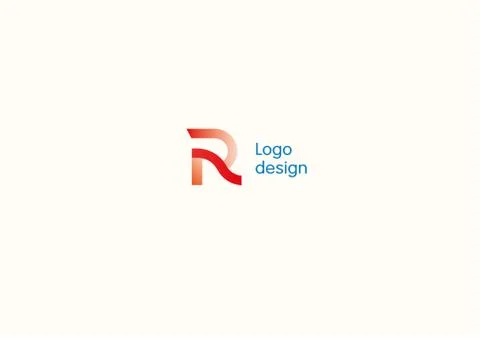 Development of a creative geometric logo, the letter R 스톡 일러스트