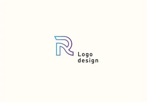 Development of a creative geometric logo, the letter R Stock Illustration