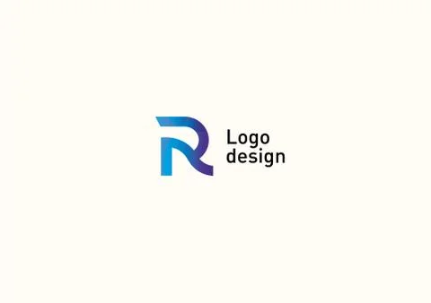 Development of a creative geometric logo, the letter R 스톡 일러스트