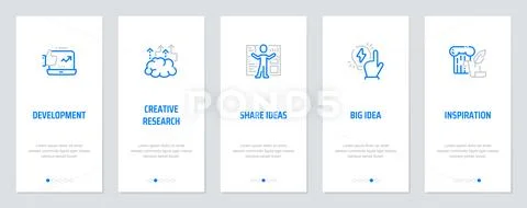 Development, Creative research, Share ideas, Big idea, Inspiration Vertical Stock Illustration