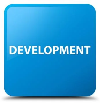 Development cyan blue square button Illustrazione stock