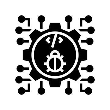 Development debug glyph icon vector illustration Illustrazione stock