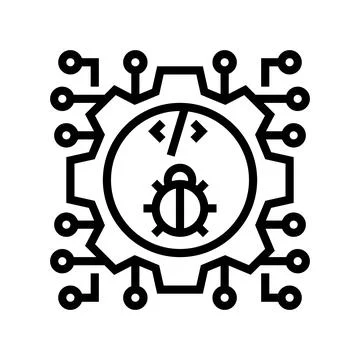 Development debug line icon vector illustration Illustrazione stock