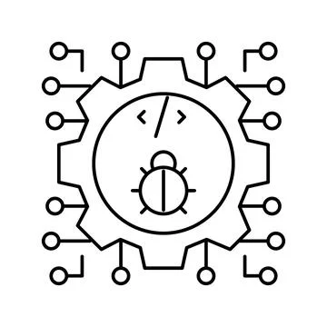 Development debug line icon vector illustration Stock Illustration