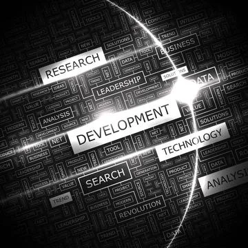 DEVELOPMENT DEVELOPMENT. Concept illustration. Graphic tag collection. Wor... Stock Photos
