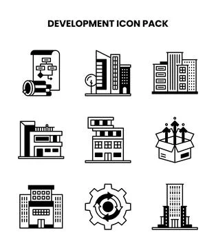 Development DuoTone Bundle Icons Pack 스톡 일러스트