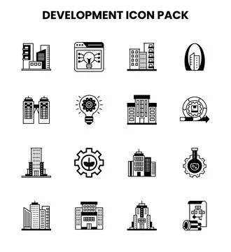 Development DuoTone Graphics Icons Pack Ilustración de archivo