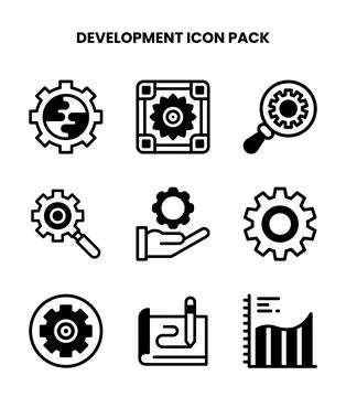 Development DuoTone Icons Pack Illustrazione stock