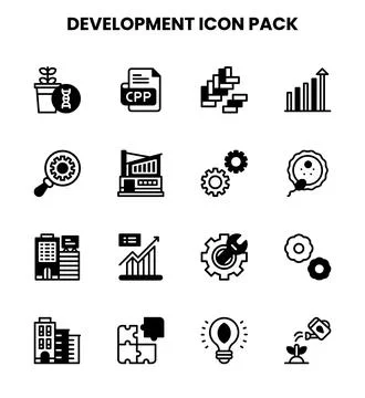Development DuoTone Scalable Icons Pack Stock-Illustration