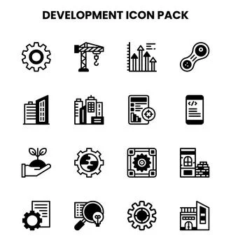 Development DuoTone Scalable Icons Pack Stock Illustration
