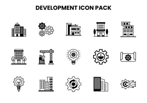 Development DuoTone Set Icons Pack Ilustración de archivo
