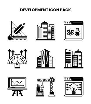 Development DuoTone Set Icons Pack Stockillustratie