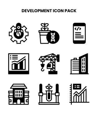 Development DuoTone UI Icons Pack Stock Illustration