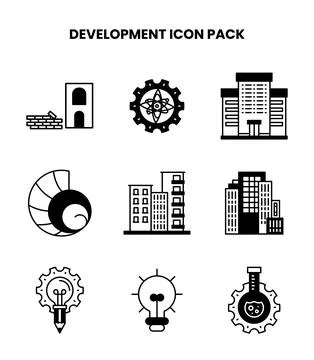 Development DuoTone Vector Icons Pack Stock Illustration