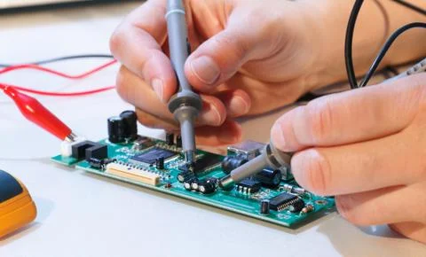Development of an electronic micro processor Foto stock