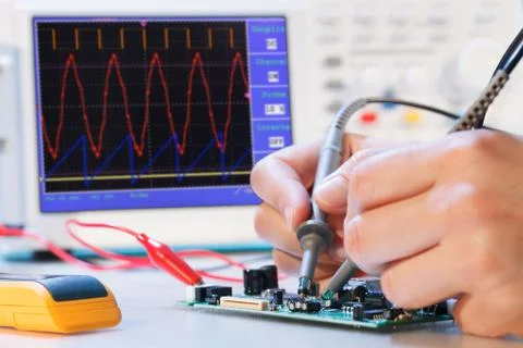 Development of an electronic micro processor Foto stock