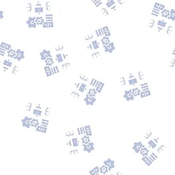 Development erp software glyph seamless pattern Stock Illustration