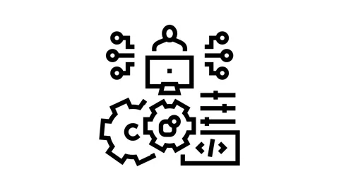 Development erp software line icon animation Stock Footage 224334171