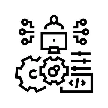 Development erp software line icon vector illustration 스톡 일러스트