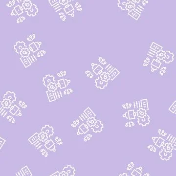 Development erp software line seamless pattern Stock Illustration