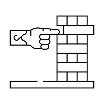 Development of fine motor skills of inclusive life line icon vector. developm イラスト素材