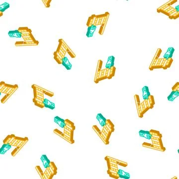 Development of fine motor skills of inclusive life isometric seamless pattern Illustrazione stock