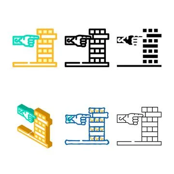 Development of fine motor skills of inclusive life concepts color icon vector Stock Illustration