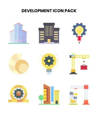 Development Flat Graphics Icons Pack イラスト素材