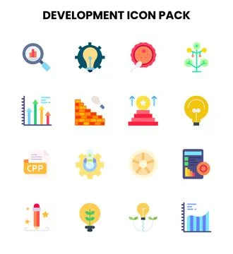 Development Flat SVG Icons Pack Stockillustratie