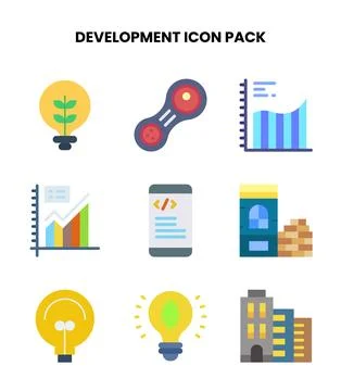 Development Flat UI Icons Pack イラスト素材