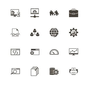 Development - Flat Vector Icons 스톡 일러스트