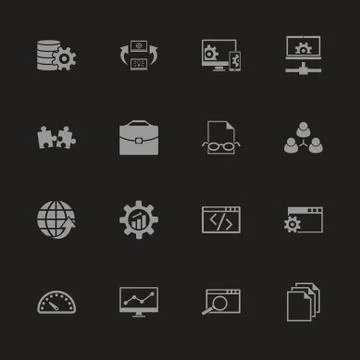 Development - Flat Vector Icons 스톡 일러스트