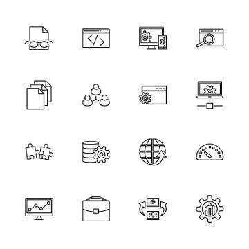 Development - Flat Vector Icons Stock Illustration