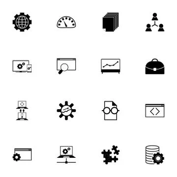 Development - Flat Vector Icons Illustrazione stock
