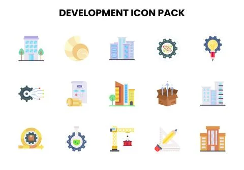 Development Flat Vector Icons Pack イラスト素材