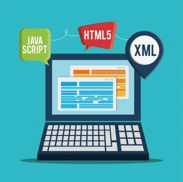 Development with gadget design, laptop Stock Illustration