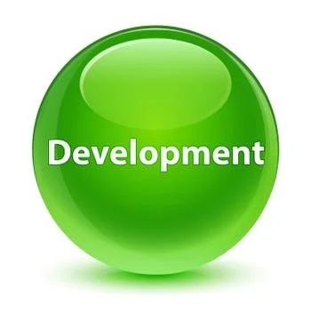 Development glassy green round button Illustrazione stock