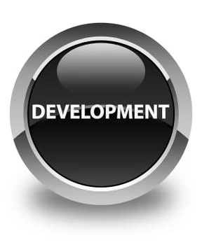 Development glossy black round button Illustrazione stock