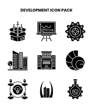 Development Glyph Graphics Icons Pack イラスト素材