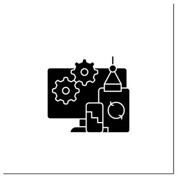 Development glyph icon Stockillustratie