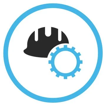 Development Hardhat Flat Vector Icon Illustrazione stock