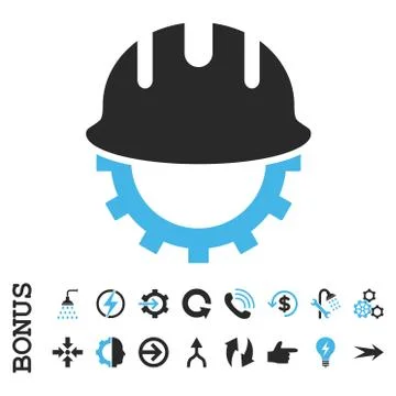 Development Hardhat Flat Vector Icon With Bonus Stock Illustration