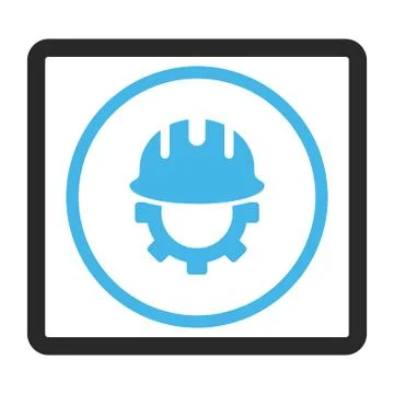 Development Hardhat Framed Glyph Icon Illustrazione stock