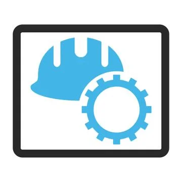 Development Hardhat Framed Glyph Icon Illustrazione stock