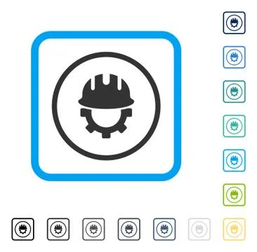 Development Hardhat Framed Vector Icon Stock Illustration
