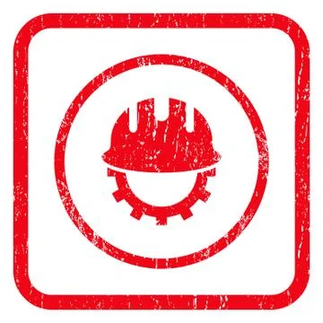 Development Hardhat Icon Rubber Stamp Illustrazione stock
