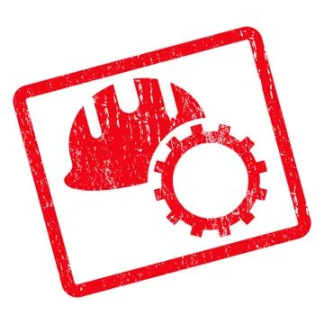 Development Hardhat Icon Rubber Stamp Illustrazione stock