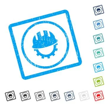 Development Hardhat Icon Rubber Watermark Illustrazione stock