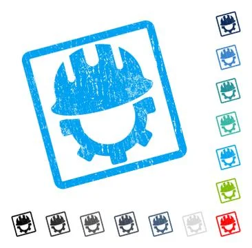 Development Hardhat Icon Rubber Watermark Stock Illustration