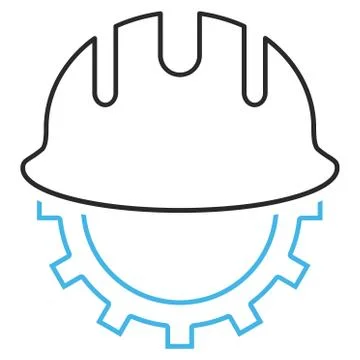 Development Hardhat Outline Vector Icon Illustrazione stock